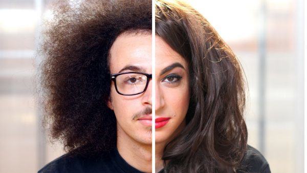 Usando maquiagem para transformar homens em mulheres