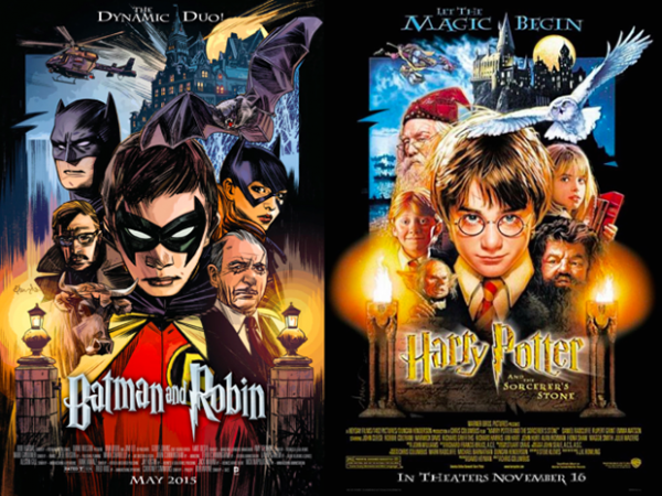 Personagens da DC em posteres de filmes famosos 9