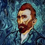 Pintando um quadro de Van Gogh na agua 2
