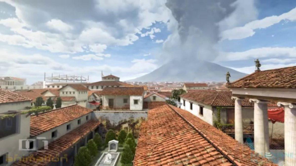 o dia da erupcao do vulcao Vesuvio em Pompeia