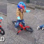 Camera flagra garotinho sofrendo um terrivel acidente de bicicleta