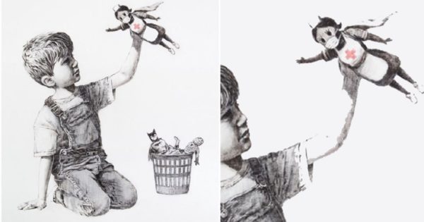 Banksy artista de rua propõe através de ilustração uma nova super heroína para as crianças