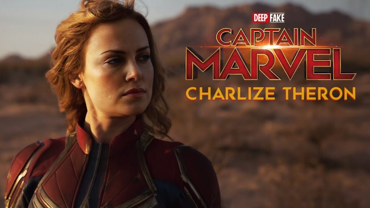 Charlize Theron como Captain Marvel DeepFake