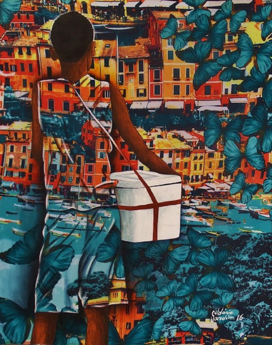 Gildasio Jardim artista pinta cenas cotidianas em tecidos coloridos de algodao 1