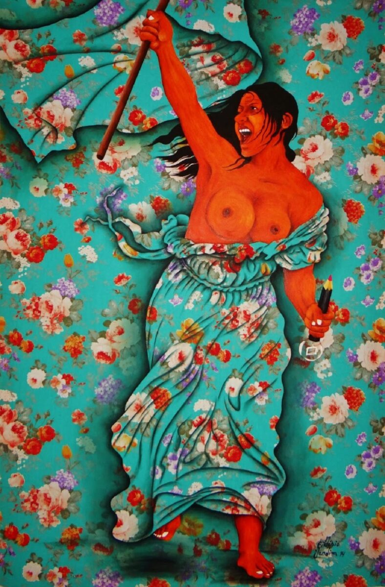 Gildasio Jardim artista pinta cenas cotidianas em tecidos coloridos de algodao 2