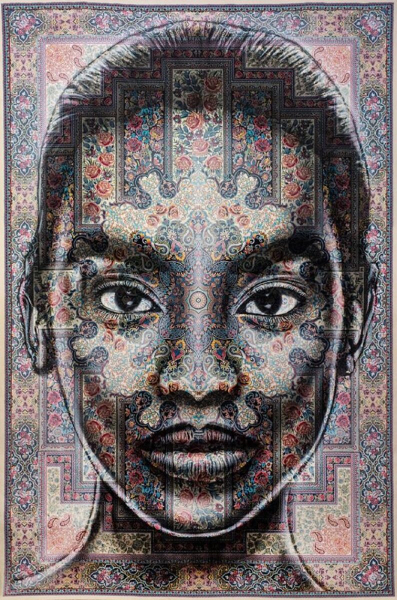 Mateo Wallpapers artista canadense transforma tapetes persas em lindos rostos de mulheres 2