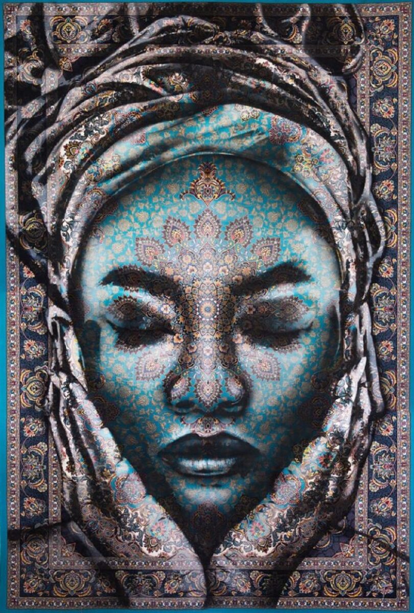 Mateo Wallpapers artista canadense transforma tapetes persas em lindos rostos de mulheres 3