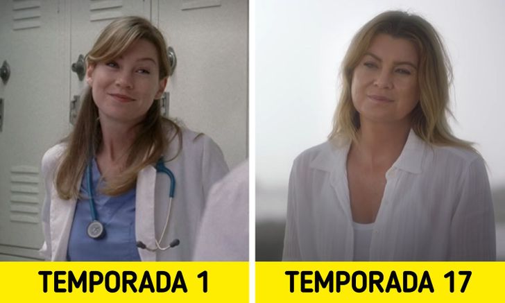 Antes e depois de personagens de Greys Anatomy 1