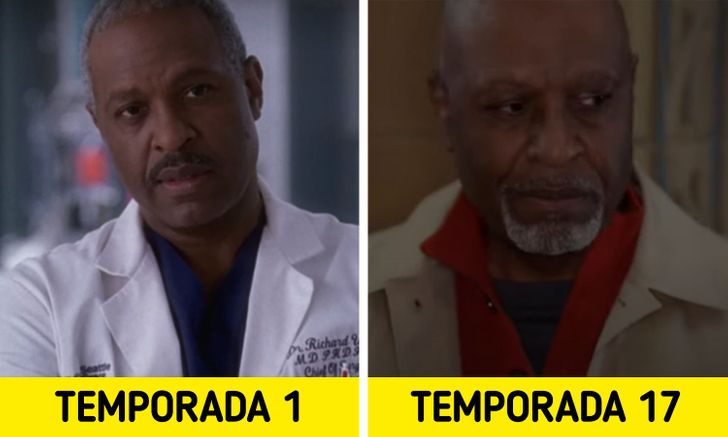 Antes e depois de personagens de Greys Anatomy 4