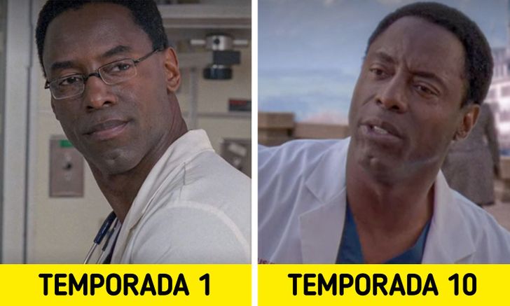 Antes e depois de personagens de Greys Anatomy 9