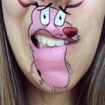 Laura Jenkinson e os desenhos de personagens nos labios 50