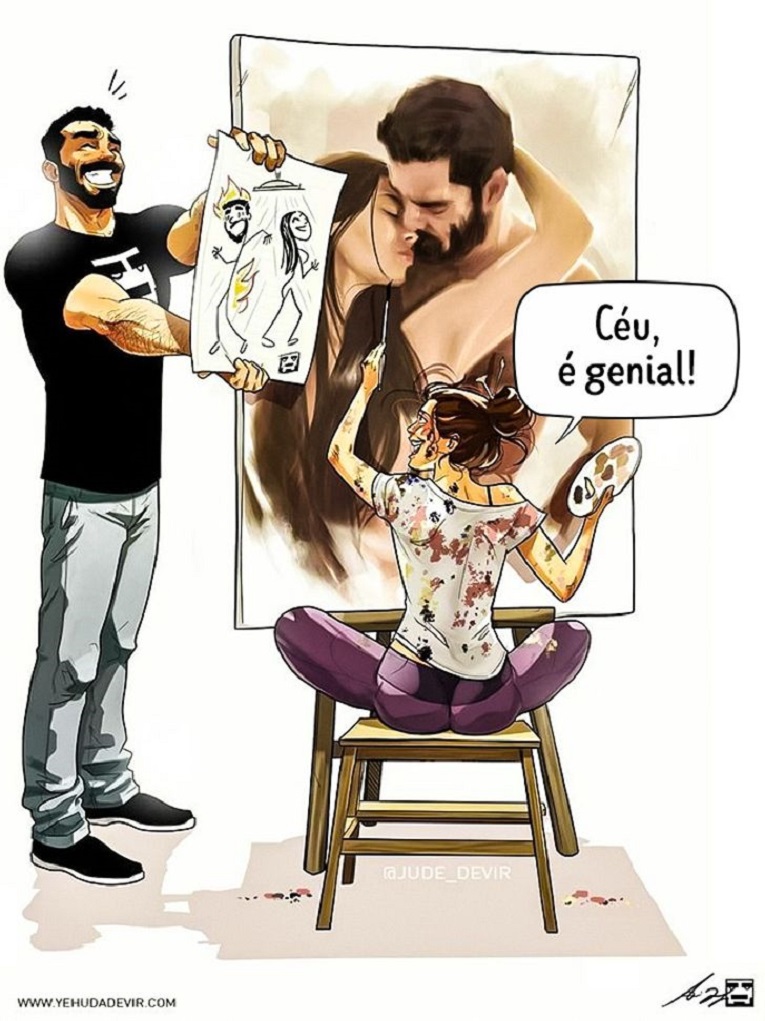 Yehuda Devir artista cria ilustracoes sobre relacionamento a dois 8