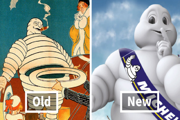 Antes e depois de mascotes populares CAPA