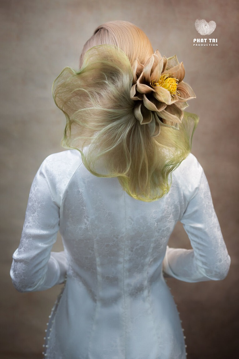 Penteados em formato de flor criados pelo cabeleireiro Nguyen Phat Tri 6