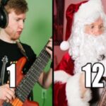 Baixista se transforma em Papai Noel enquanto toca 12 interpretacoes de The Twelve Days of Christmas