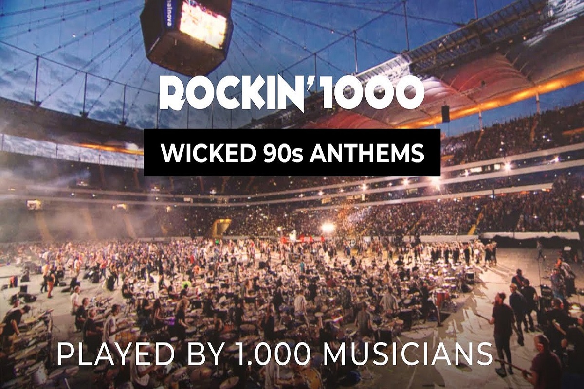 1000 musicos tocando tres hinos iconicos dos anos 90