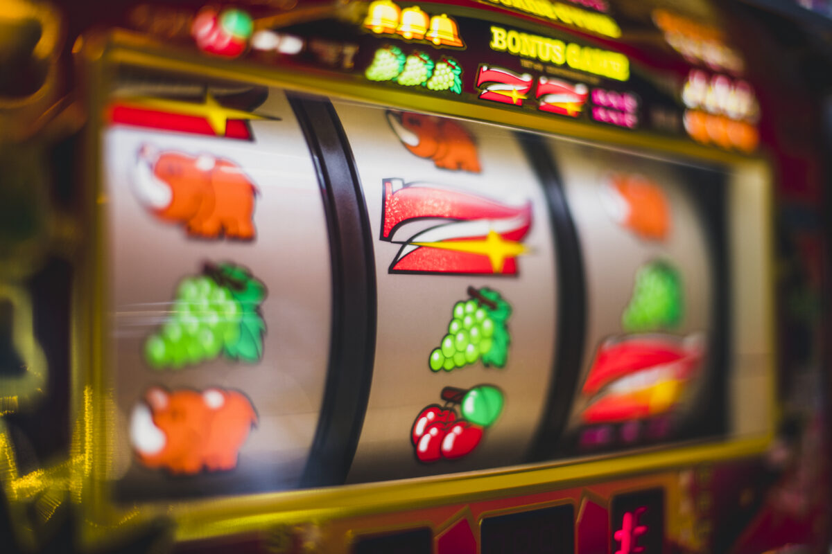 Gambling slot machine in a casino